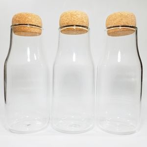 Lot of 3 Modern Farmhouse Spice Glass Jars…